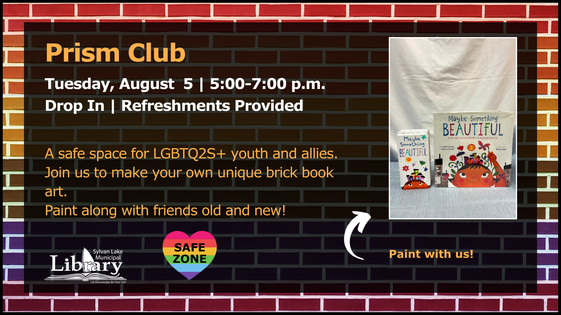 Prism Club Brick Book Painting website banner